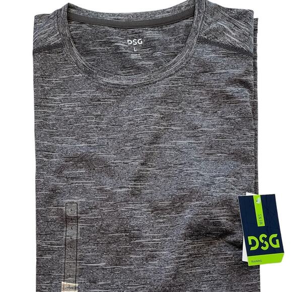 DSG Black / Gray Athletic Training Crew Neck Short Sleeve T-Shirt Large NWT - Picture 5 of 6